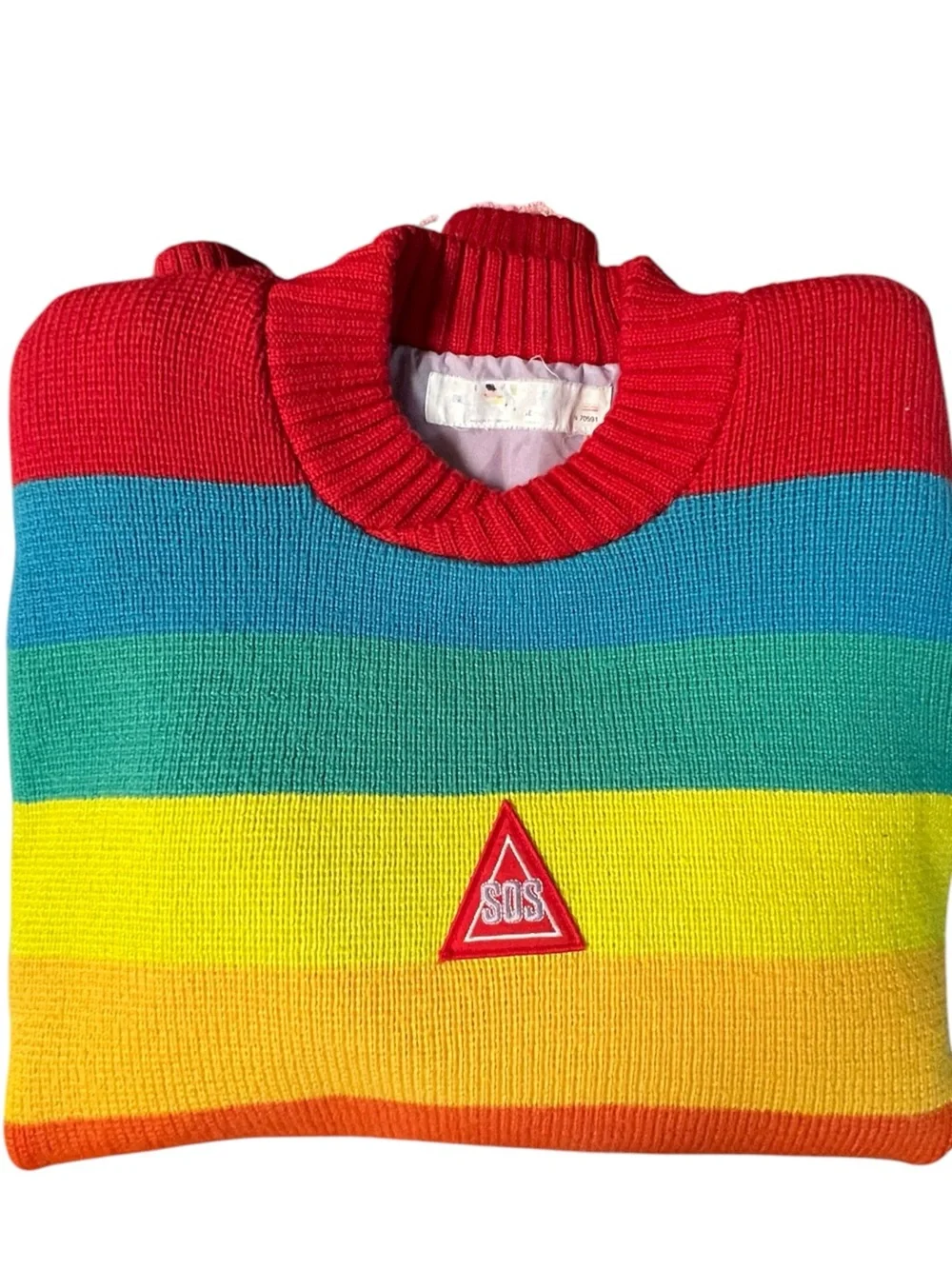 SOS Sportswear of Sweden Retro Unisex Wool Blend Rainbow Sweater